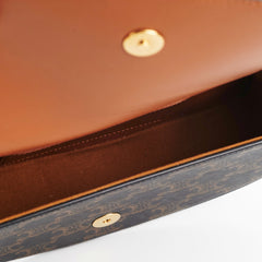 Celine Clutch On Strap Triomphe Calfskin Tan Celine Clutch On Strap Triomphe Calfskin Tan