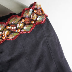 Chanel Black Silk Sequin Long Skirt Size 40 Chanel Black Silk Sequin Long Skirt Size 40