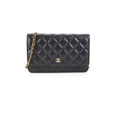 Chanel Wallet On Chain WOC Lambskin Black - Microchipped