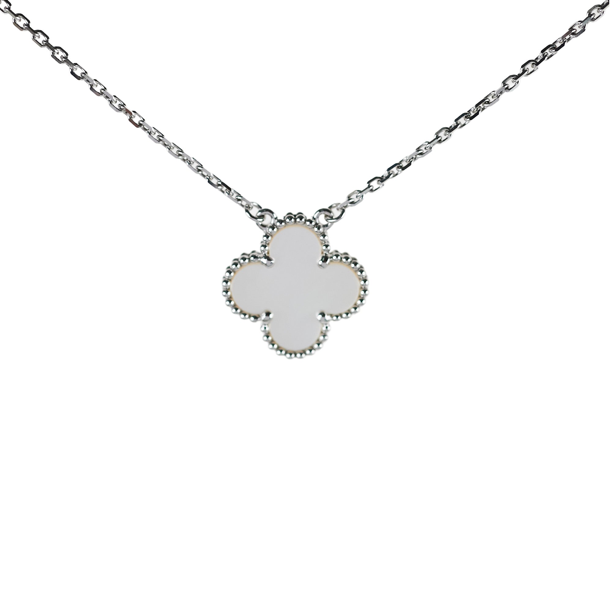 Van Cleef Arpels VCA Vintage Alhambra Pendant Necklace White MOP