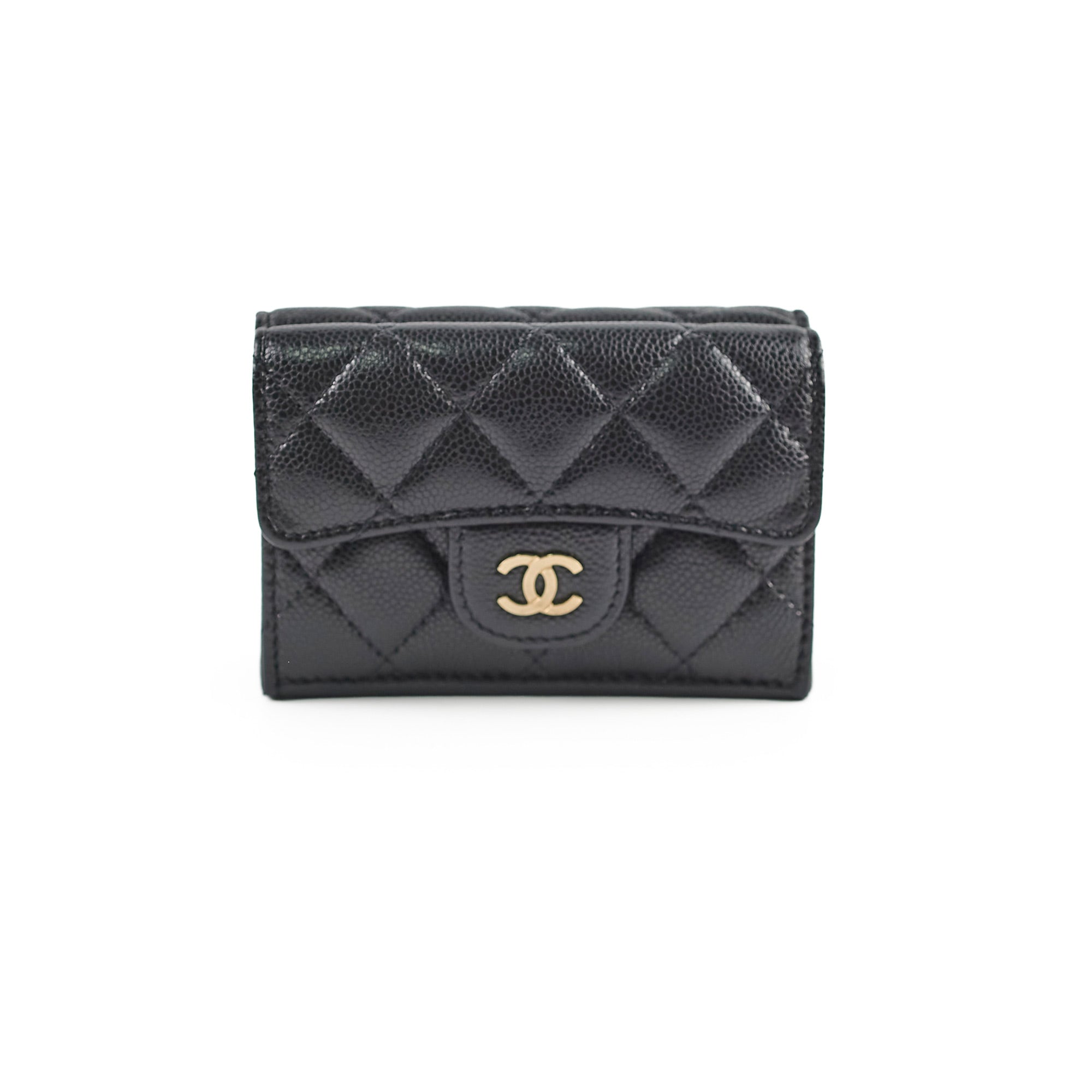 Chanel Caviar Tri-Fold Wallet Black – THE PURSE AFFAIR