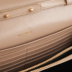 Saint Laurent Classic Cassandre Chain Wallet on Chain WOC Dark Beige Saint Laurent Classic Cassandre Chain Wallet on Chain WOC Dark Beige