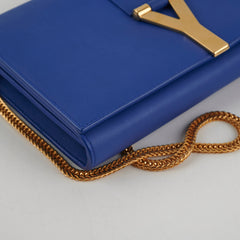 Saint Laurent Blue Ligne Y Clutch Saint Laurent Blue Ligne Y Clutch