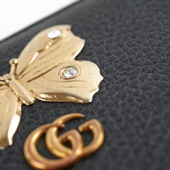 Gucci Butterfly Long Wallet Black Gucci Butterfly Long Wallet Black