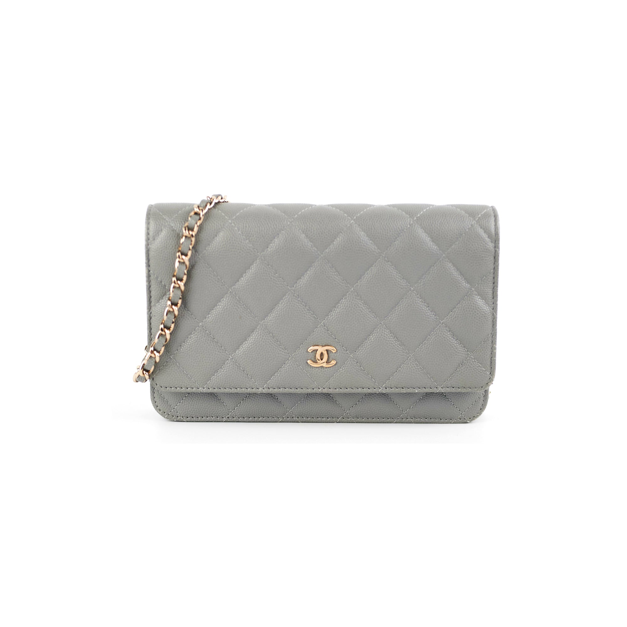 Chanel wallet on chain grey Clearance