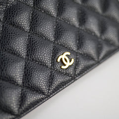 Chanel Caviar Long Fold Wallet Black Chanel Caviar Long Fold Wallet Black