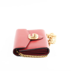 Gucci Marmont Leather Wallet on Chain WOC Red Gucci Marmont Leather Wallet on Chain WOC Red