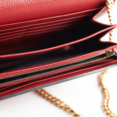 Gucci Marmont Leather Wallet on Chain WOC Red Gucci Marmont Leather Wallet on Chain WOC Red