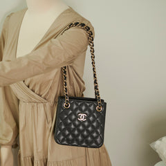 Chanel 22S Mini Bucket Bag Caviar Black Microchip 2023 Chanel 22S Mini Bucket Bag Caviar Black Microchip 2023