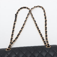 Chanel Classic Flap M/L Medium/Large Caviar Black Bag 15 series Chanel Classic Flap M/L Medium/Large Caviar Black Bag 15 series
