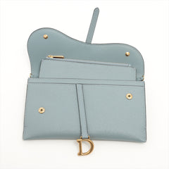 Dior Saddle Wallet with Chain Cloud Blue