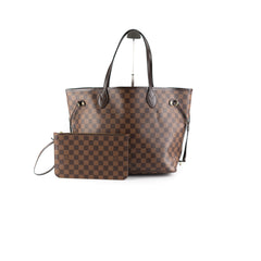 Louis Vuitton Neverfull MM Damier Ebene Bag With Pouch Louis Vuitton Neverfull MM Damier Ebene Bag With Pouch