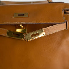 Hermes Kelly 28 Epsom Gold Bag - K Circle Stamp Hermes Kelly 28 Epsom Gold Bag - K Circle Stamp