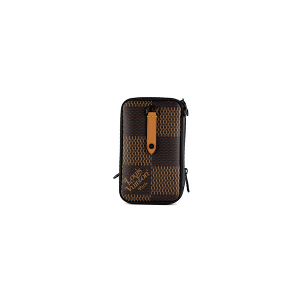 Louis Vuitton x NIGO Double Phone Pouch N40377 Giant Damier Ebene Canvas Bag