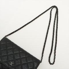 Chanel Quilted Calfskin Wallet on Chain So Black Chanel Quilted Calfskin Wallet on Chain So Black