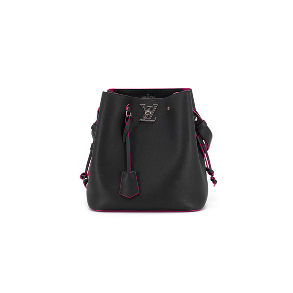 Louis Vuitton Black Leather Lockme Bucket Bag - Yoogi's Closet
