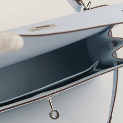 Hermes Kelly 25 Epsom Blue Brume - Stamp Y Hermes Kelly 25 Epsom Blue Brume - Stamp Y