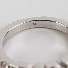 Christian Dior Logo Silver Rhinestone Ring Size M Costume Jewellery