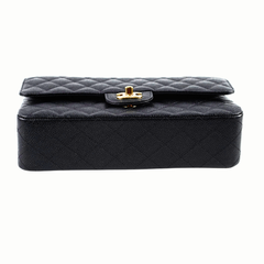 Chanel Medium/Large Caviar Double Classic Flap Black 2021 Microchipped