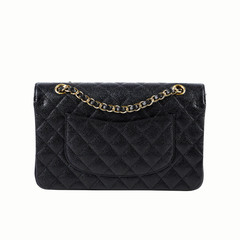 Chanel Medium/Large Caviar Double Classic Flap Black 2021 Microchipped
