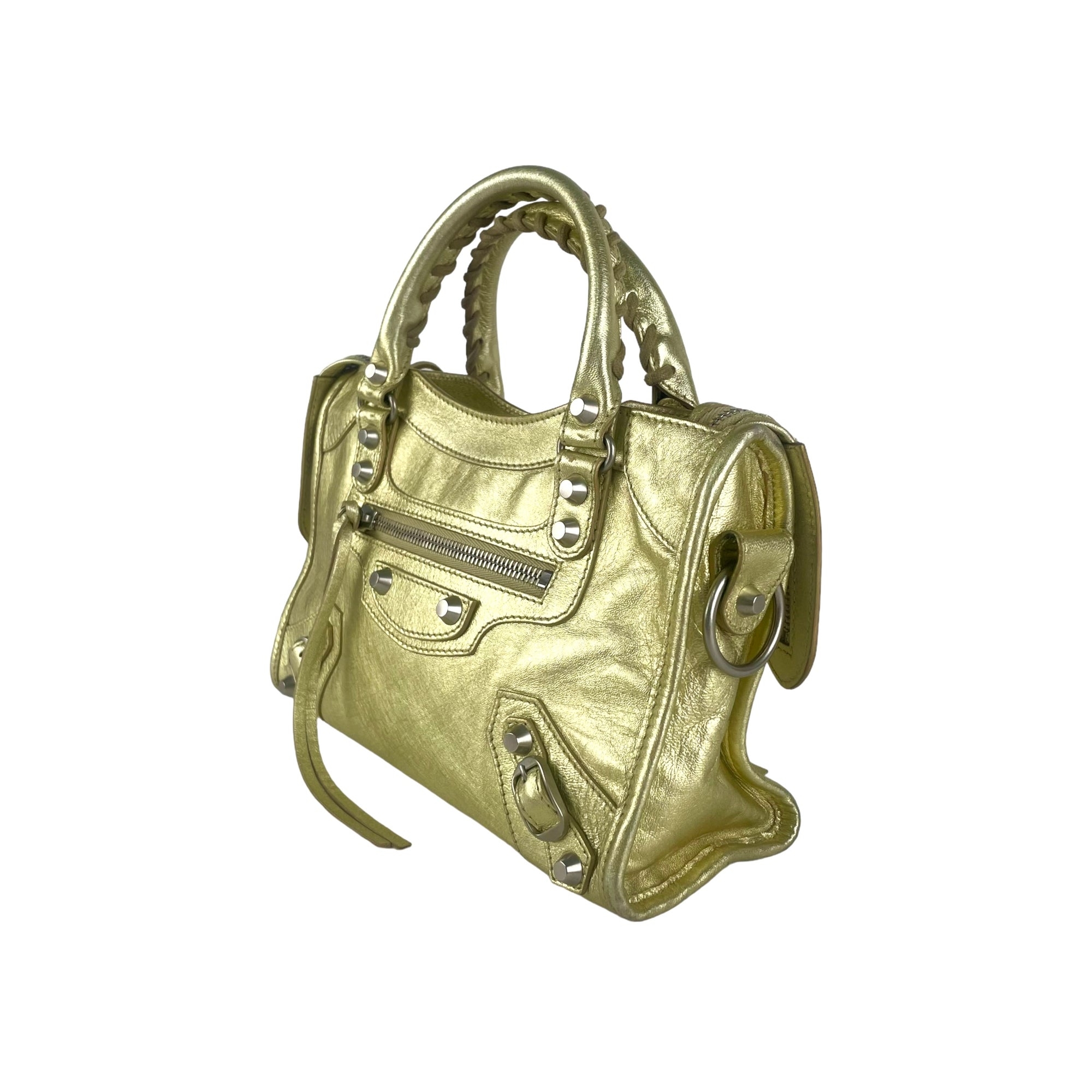 Balenciaga Mini City Metallic Gold Bag Luxury Bags  Wallets on Carousell