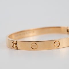 Cartier Love Classic Pink Gold Bracelet Size 17