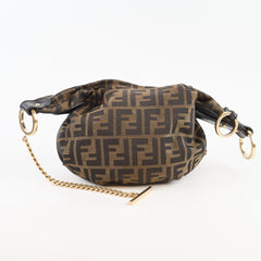 Fendi Mini Chef Chain Tobacco Zucca Canvas Hobo