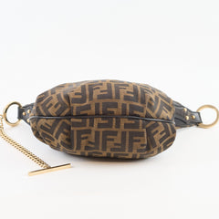 Fendi Mini Chef Chain Tobacco Zucca Canvas Hobo
