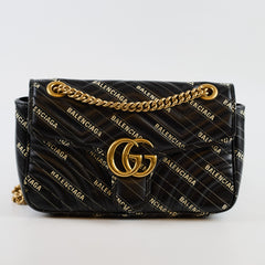 Gucci x Balenciaga The Hacker Project Small GG Marmont Matelasse Bag Black