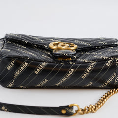 Gucci x Balenciaga The Hacker Project Small GG Marmont Matelasse Bag Black