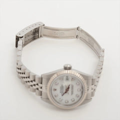 34610 Rolex 26mm DateJust Stainless Steel 18k white gold with Diamonds White Face Watch photo 5