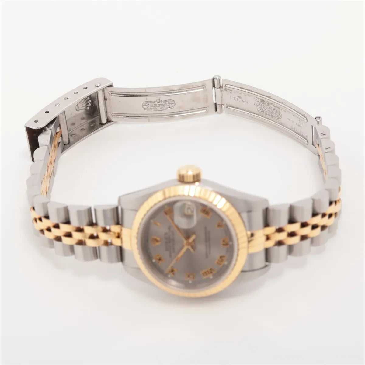 34611 Rolex 26mm Datejust Two Toned Grey Face Watch photo 5