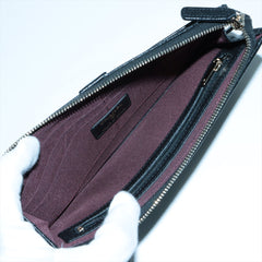 Chanel Quilted Caviar Long Wallet Clutch with Chain Black