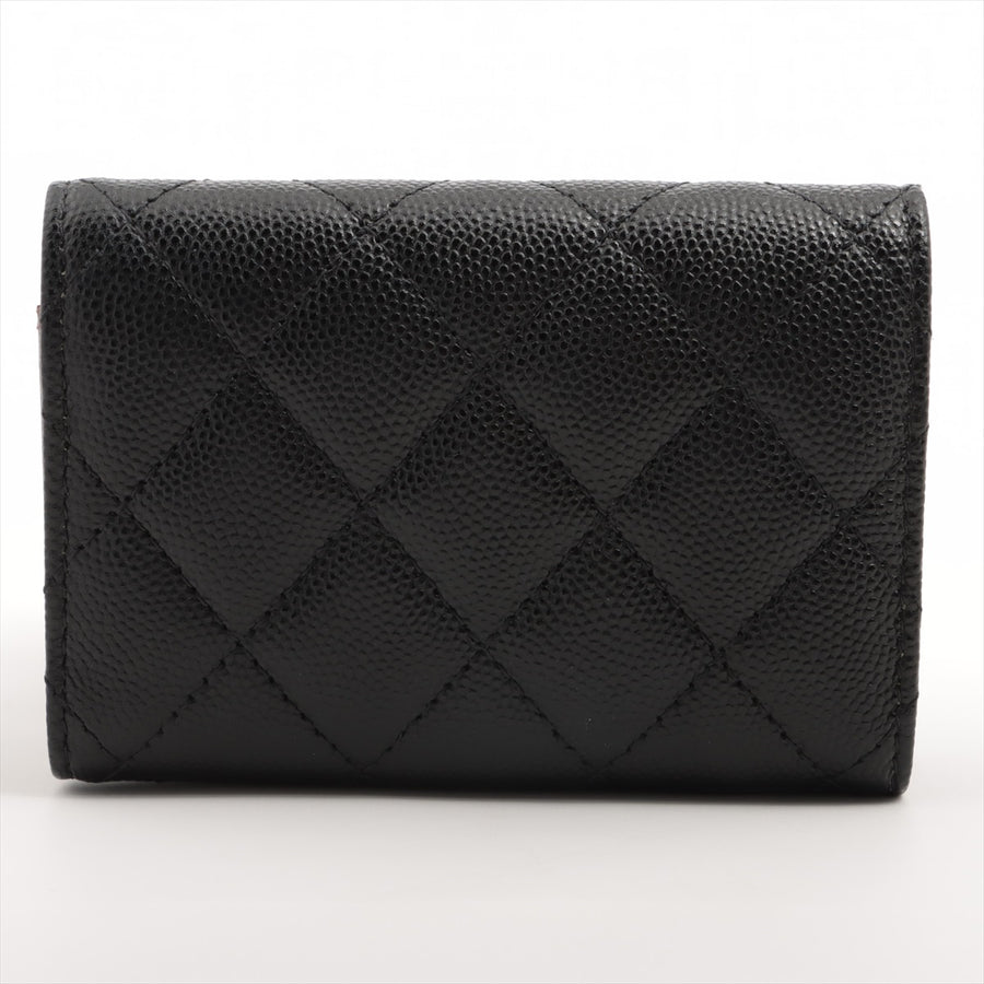 Chanel Tri-Fold Black Caviar Compact Wallet – THE PURSE AFFAIR