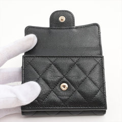 Chanel Caviar Black Fold Wallet