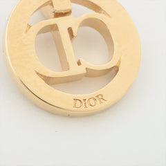 Dior Round CD Pink Rhinestone Earrings (Costume Jewellery)