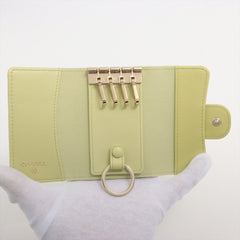 Chanel Lambskin 4 Ring Light Green Keyholder Microchipped