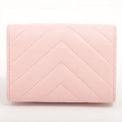 Chanel Chevron Compact Wallet Light Pink