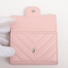 Chanel Chevron Compact Wallet Light Pink