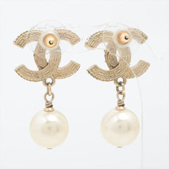 ITEM 21 - Chanel Large Coco Mark CC Piercing Earring Pearl and Diamontes