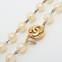 Chanel Coco Pearl Long Necklace Costume Jewellery