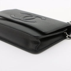 Chanel Coco Mark Caviar Black Wallet On Chain WOC