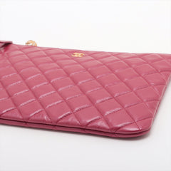 Chanel Matelasse Lambskin Pink Clutch Case bag