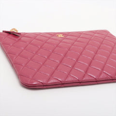 Chanel Matelasse Lambskin Pink Clutch Case bag