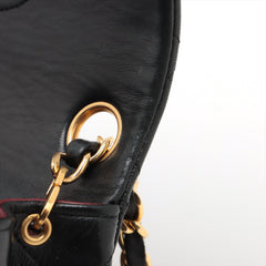 Chanel Mini Vintage Square Single Flap Lambskin 24k Gold Black Bag