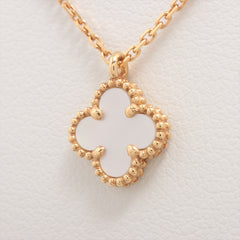Van Cleef & Arpels Sweet Alhambra White Mother of Pearl MOP Necklace