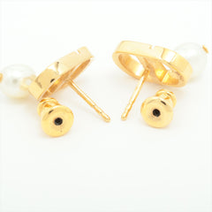 Christian Dior CD Petit Pearl Gold Earrings Costume Jewellery