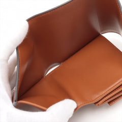 Celine Triomphe Brown Plaid Compact Wallet