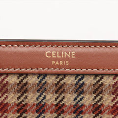 Celine Triomphe Brown Plaid Compact Wallet