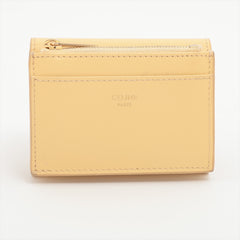 CELINE Triomphe Compact Wallet Coin Purse Leather Compact Wallet Yellow